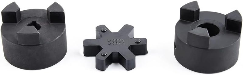 AUTOJARE 1/2" to 3/4" L095 Flexible 3-Piece L-Jaw Coupling Set & Buna-N NBR Rubber Spider - Image 1